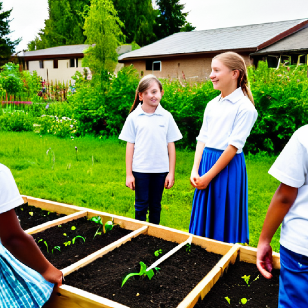 **
"A diverse group of fully clothed students participating in a community garden project at a school, appropriate attire, safe for work, perfect anatomy, natural proportions, bright and sunny day, children learning about sustainable agriculture from a local expert, modest clothing, family-friendly, professional photography, high quality"
**