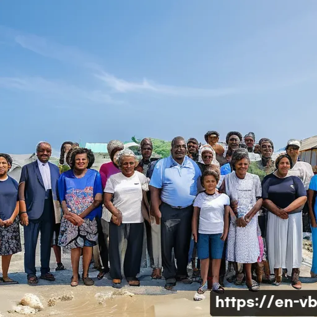 기후 난민 문제 해결을 위한 새로운 법적 프레임워크 - A diverse group of climate migrants, including women, children in diapers, and elderly individuals, ...