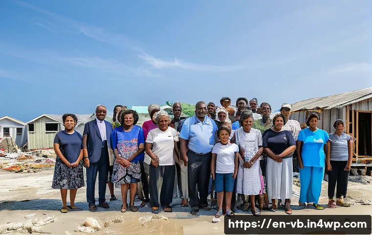 기후 난민 문제 해결을 위한 새로운 법적 프레임워크 - A diverse group of climate migrants, including women, children in diapers, and elderly individuals, ...